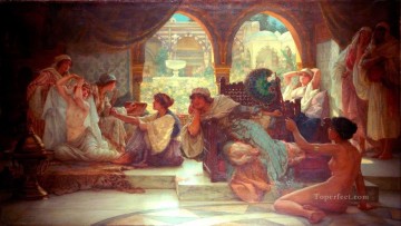 women Painting - Moorish Scene with Women Ernest Normand Victorian